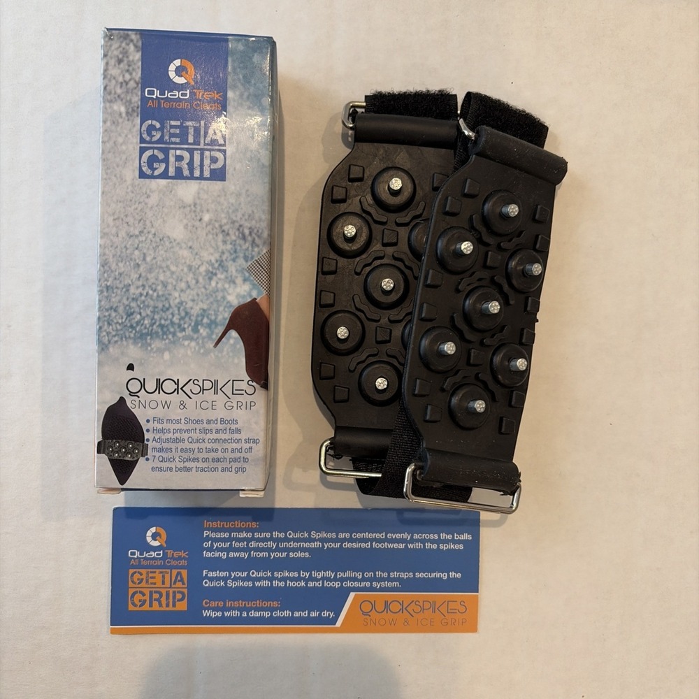 Quad Trek Get A Grip Quick Spikes Ice Cleats Shoe Traction‎ Snow Grip